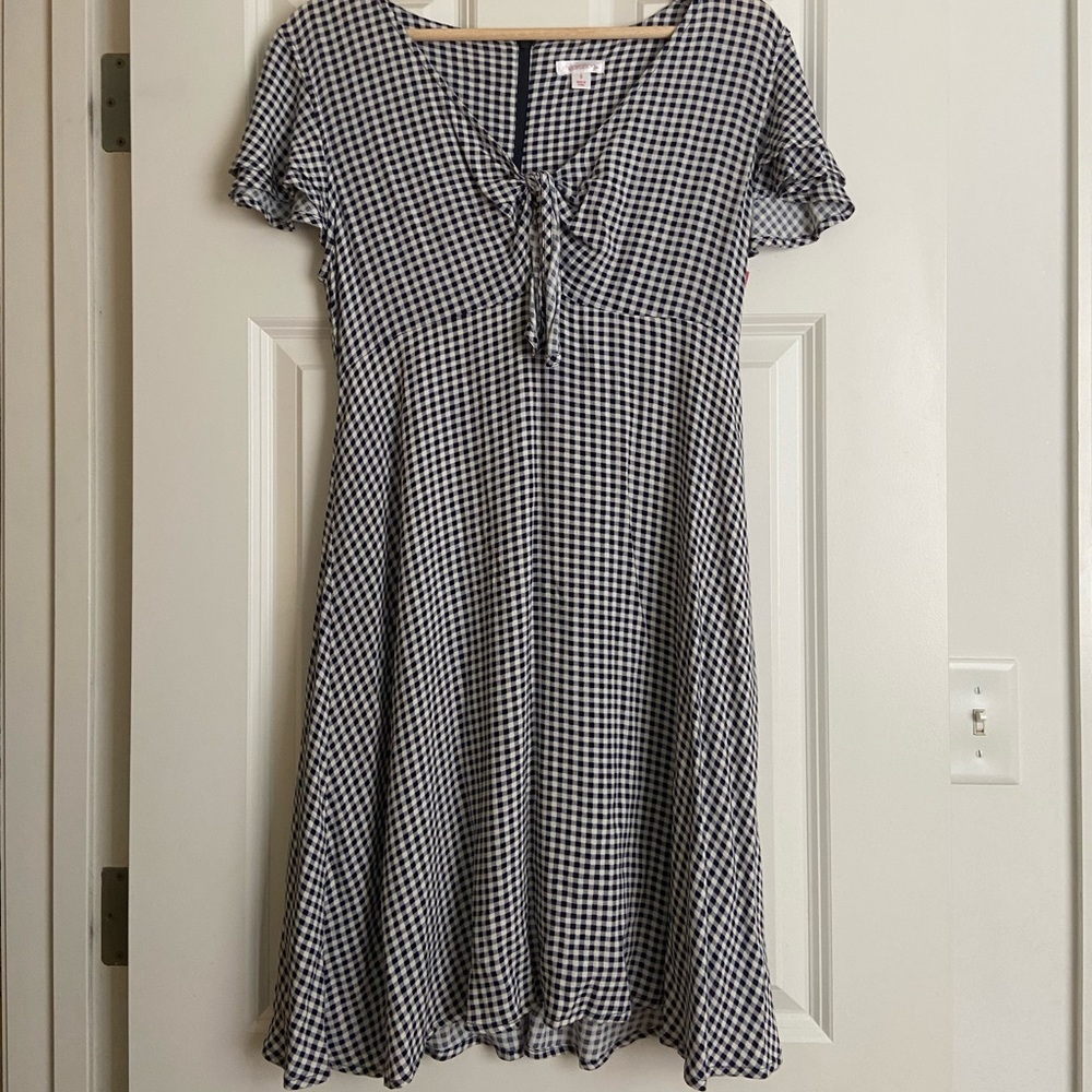 Xhilaration Front-Tie Gingham Dress
